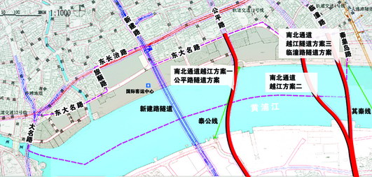 路越江隧道的基础上再增加过江通道,这是6日从虹口区城市规划管理局
